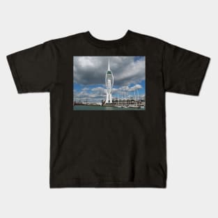 Portsmouth Harbour boat tour view Spinnaker Tower Kids T-Shirt